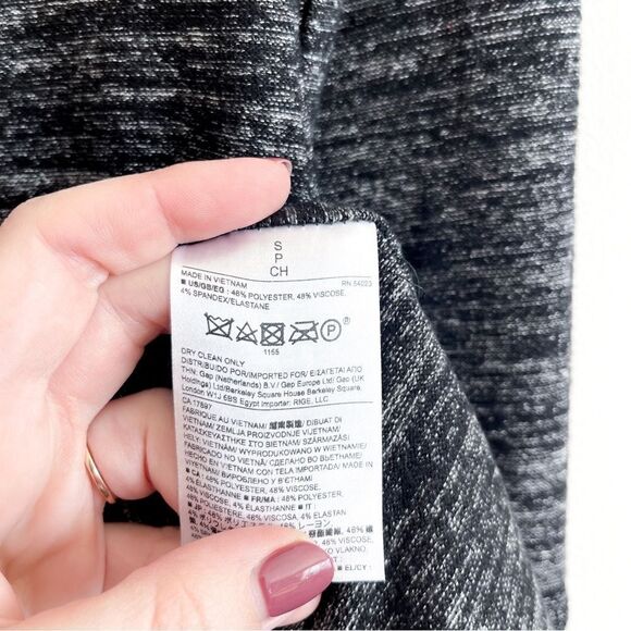 Banana Republic Sweater Knit Dress Black Marl Women's S Ruched Scoop Neck NWT - Picture 5 of 9